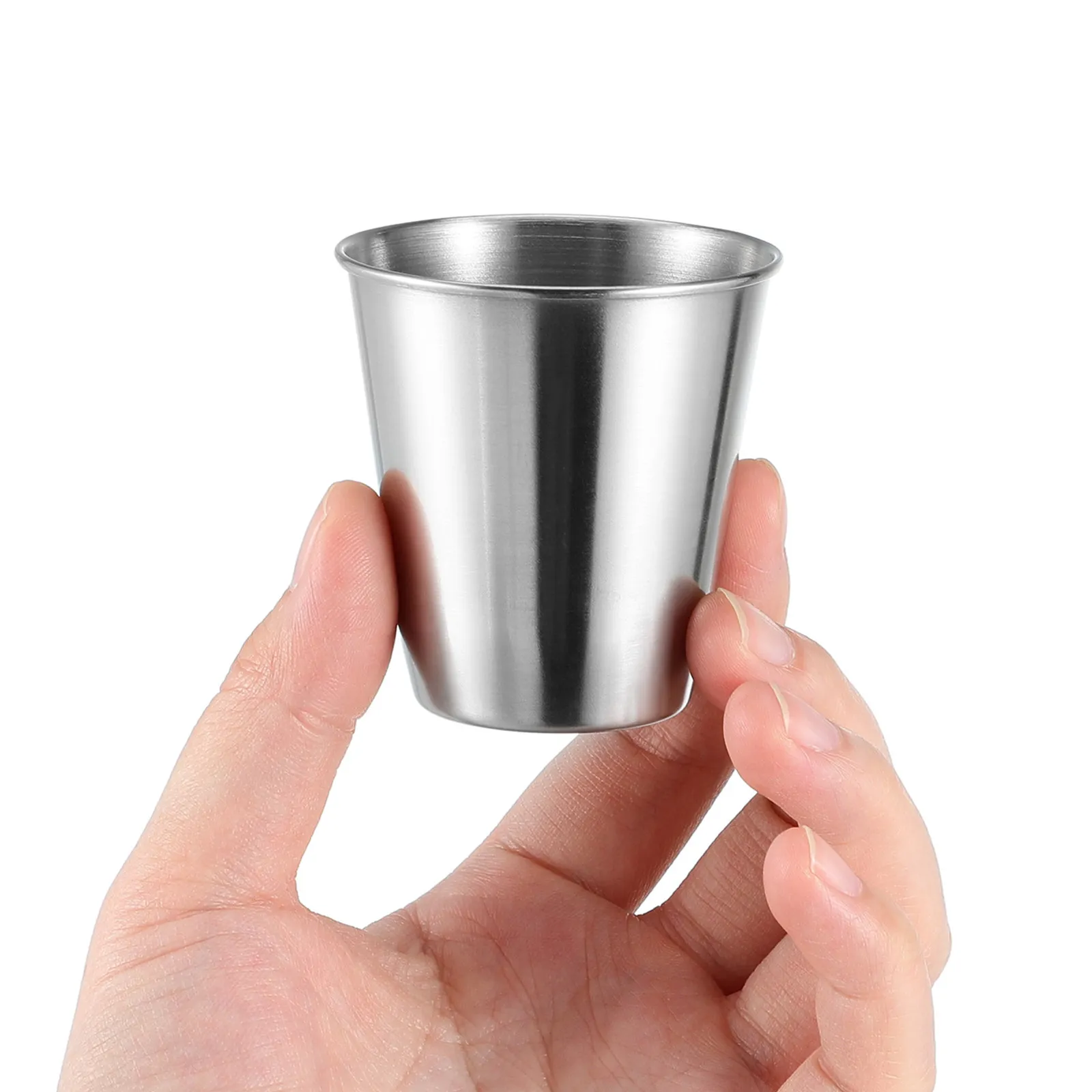 10Pcs Stainless Steel Whiskey Shot Cups Compact Lightweight Small Drinking Tumblers Multipurpose Reusable for Travel Outdoors