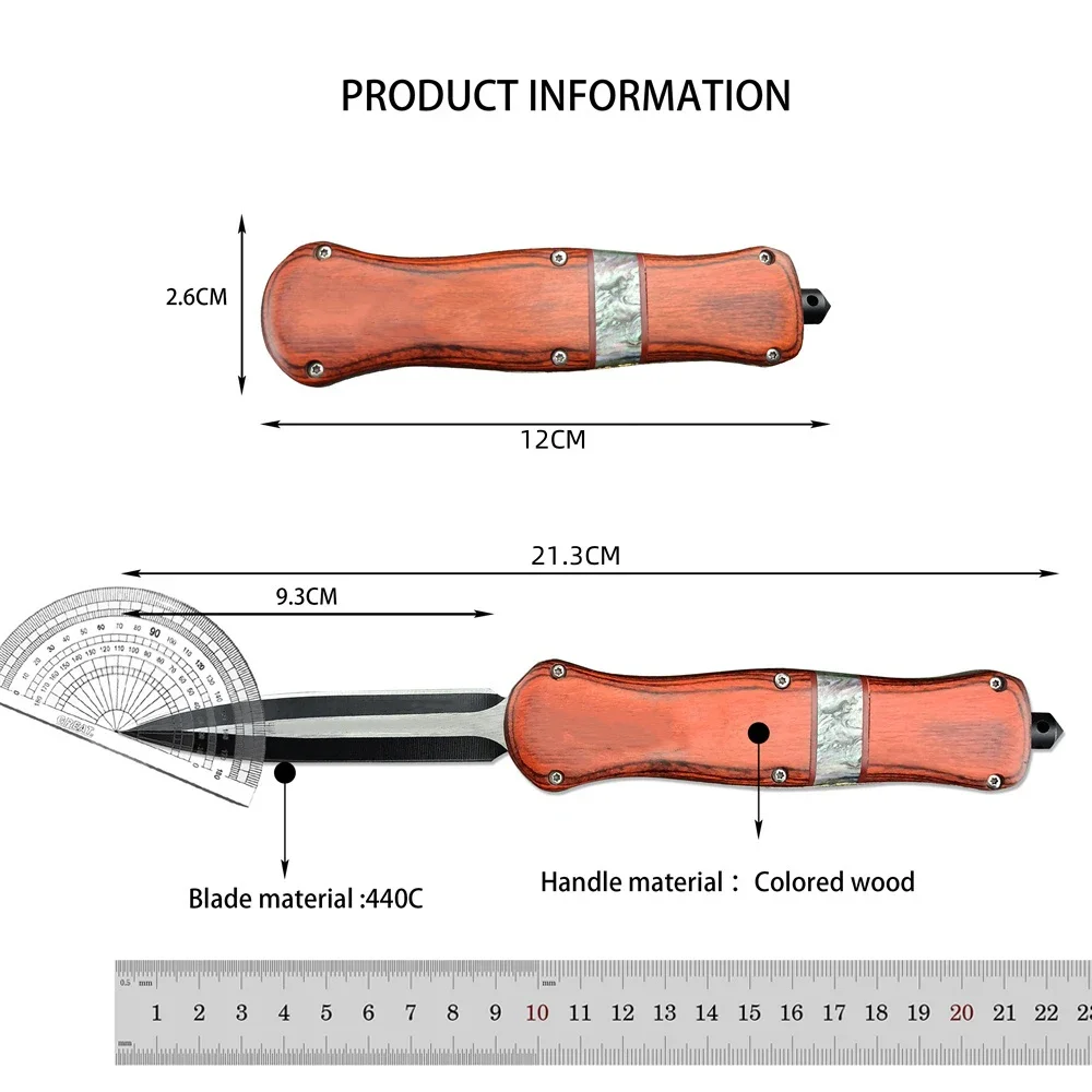 Tactical High Quality BM A019 Assisted Knives 440C Blade Wooden Handle Hunting Survival Knives Camping Pocket EDC Tool