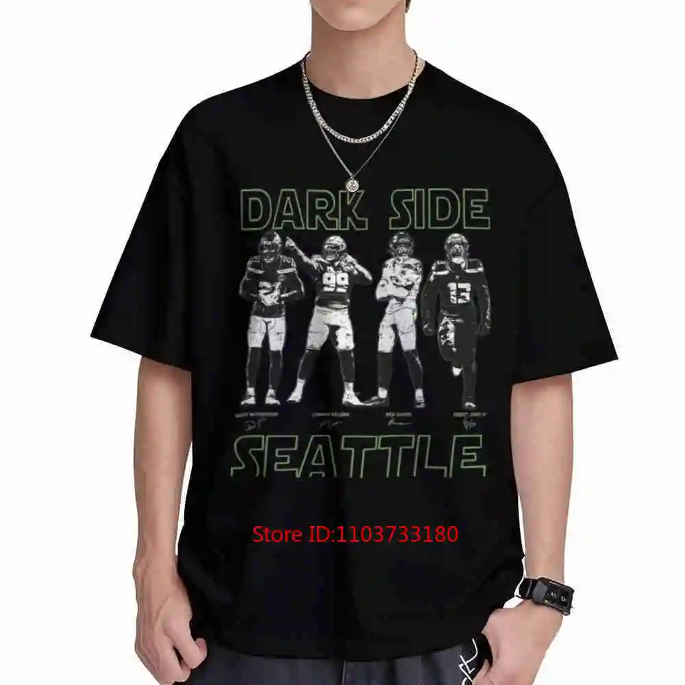 Dark Side 12 Seattle Football Short Sleeve Tee 100% Cotton T-Shirt