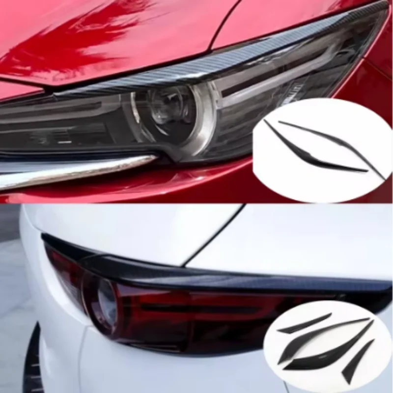 لمازدا CX5 CX-5 KF 2017 - 2021 ABS الجبهة العلوي مصباح الجفن غطاء شرائط الضوء الخلفي الحاجب الزخارف سيارة ملصق
