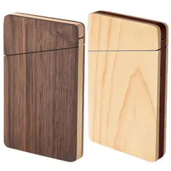 Wooden Business Card Case Name Card Holder Burr Free Large Capacity Business Card Holder