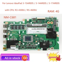 New GS451 GS551 GS751 IdeaPad 3-14ARE05 3-15ARE05 3-17ARE05 Laptop motherboard SN NM-C861 PN 5B20S44306 CPU R3 R5 R7 UMA RM 4G