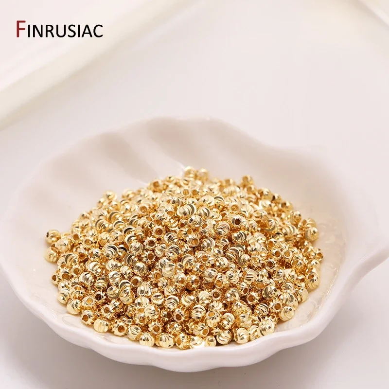 18K vergoldetes Messing, gestreift, geschliffene Blumenperlen, Abstandsperlen, Bulk-Handperlenmaterial, DIY-Zubehör für die Herstellung von Halsketten und Armbändern – Detail 19