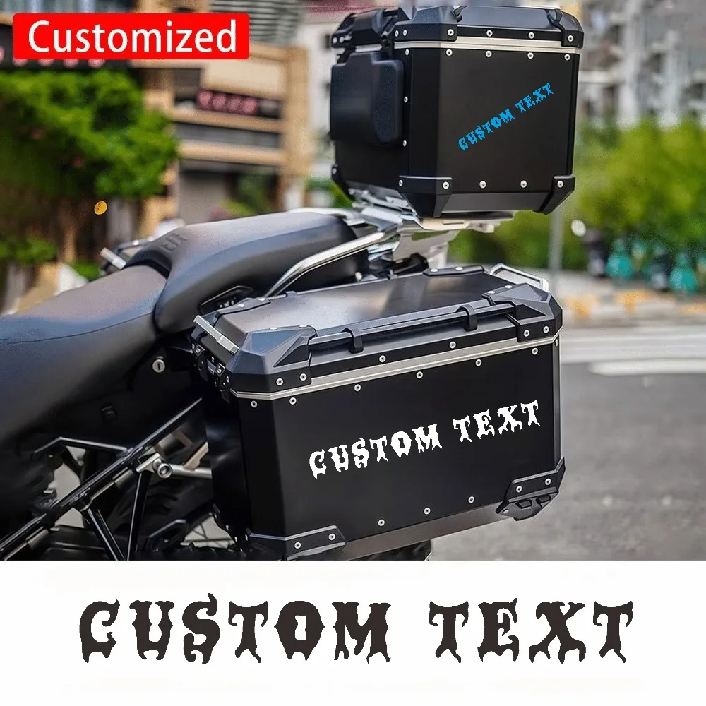 1PC Gothic Style Text Vinyl Decal, Self‑Adhesive Sticker for Motorcycle Side Case, Top Box, Helmet, Car Exterior Decor