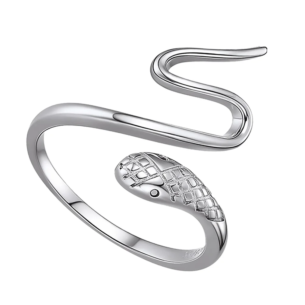

Winding Snake Adjustable Silver Color Size 6 12 Chic Finger for Woman Party Jewelry Gift Accessories