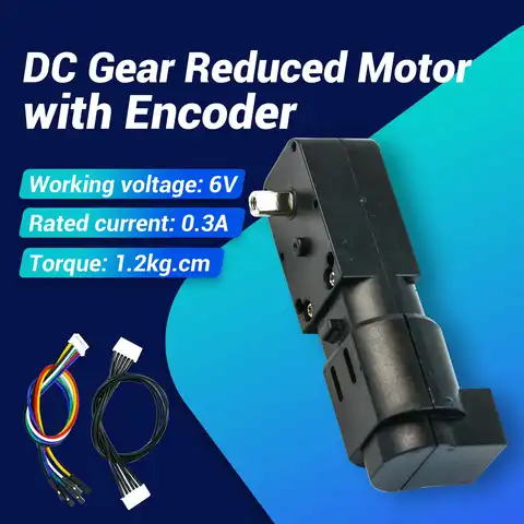 TT DC 3V-6V Gear Reduced Motor with Encoder Single Dual Shaft 1:45 Gear Motor for DIY Smart Robot Car