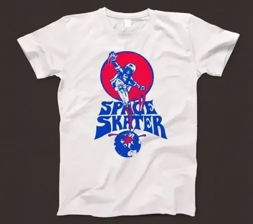 Space Skater T Shirt 747 Retro White