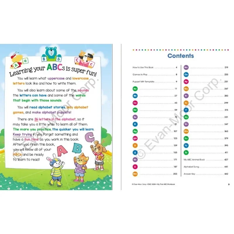 Evan-Moor My First ABC Work Book Ages 3-6 Workbook,aged 3 4 5 6, English book 9781645141488