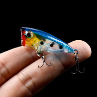 4cm 3.3g Mini Popper Crankbaits Fishing Lures Artificial Wobblers For Trolling Pike 3d Eyes Fish Topwater Swimbait Minnow