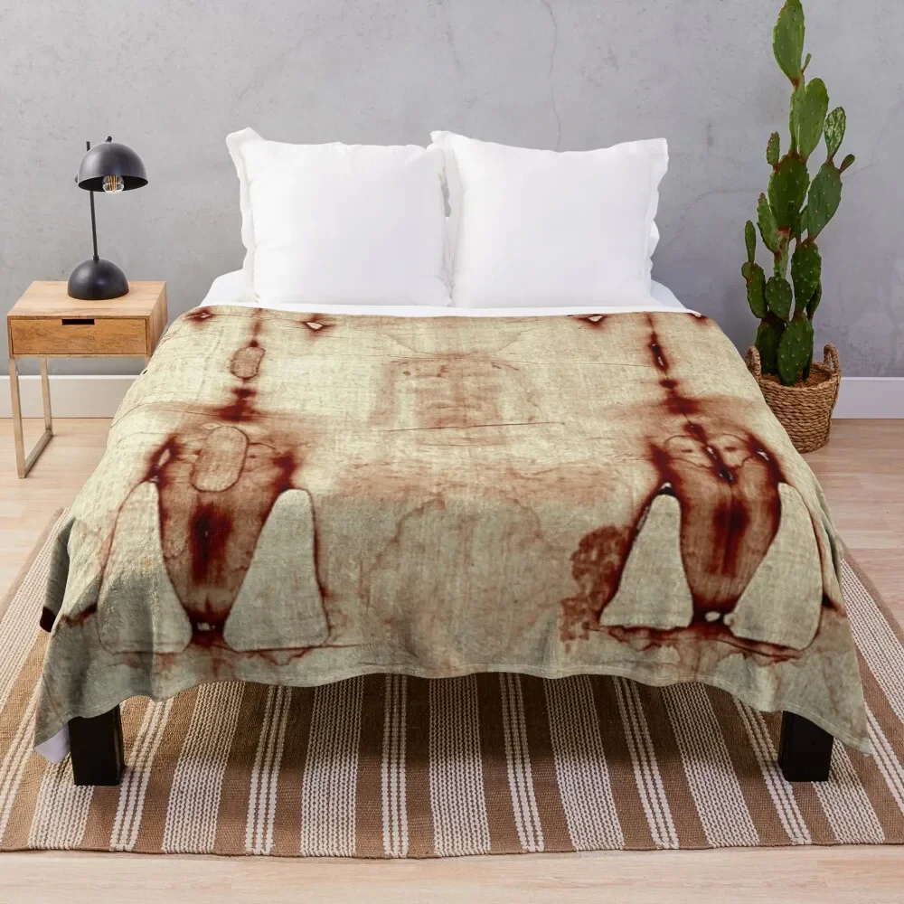 Easter: Holy Face negatives of the shroud of Turin Throw Blanket Retros Nap Soft Big Blankets