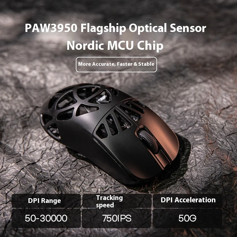 Epomaker الكربون X ماوس ثلاثي الوضع ماوس لاسلكي 8000 هرتز Paw3950 الألعاب الفئران ألياف الكربون الجوف خارج خفيفة الوزن الفئران ملحقات الكمبيوتر #5