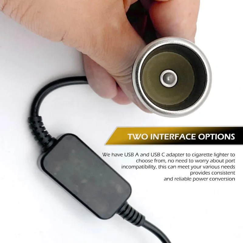 USB Male to 12V Car Jet Lighter Socket Light Adapter Converter Cable for GPS Car LED Light Strip Driving Recorder