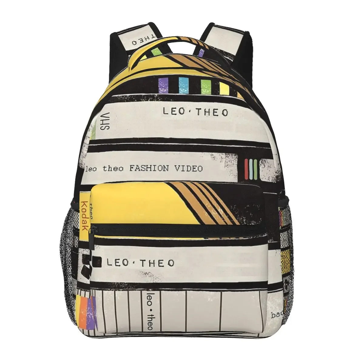 

Music Box Cassette VHS Vinyl Vintage And Road Signs Backpacks Boys Girls Bookbag Children School Bags Rucksack Shoulder Bag