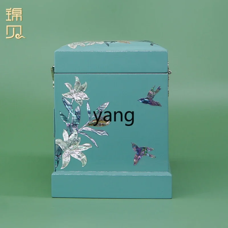 LMM snail lacquer jewelry box gifts multi-layer storage jewelry handmade wood high-end practical for girlfriend and mother