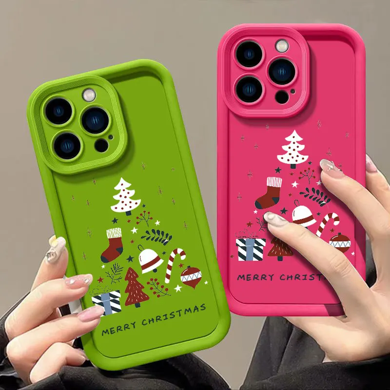 Christmas Fasion Phone Case for iPhone 11 12 MINI 13 14 15 16 PRO MAX PLUS Shockproof Silicone Soft Cover Coque