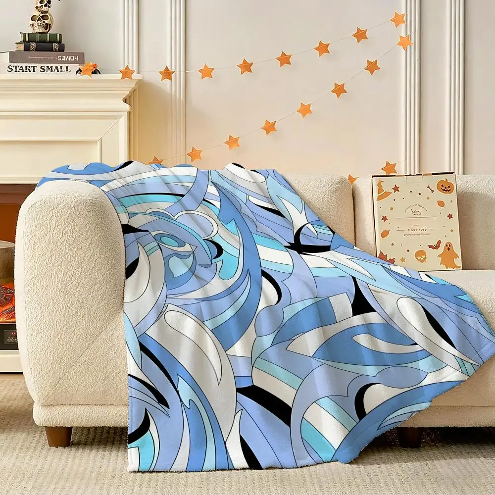 Ee-e-milios Puccis Throw 240g Flannel Blanket Lightweight Soft Skin-friendly Summer Thin Throw Blanket