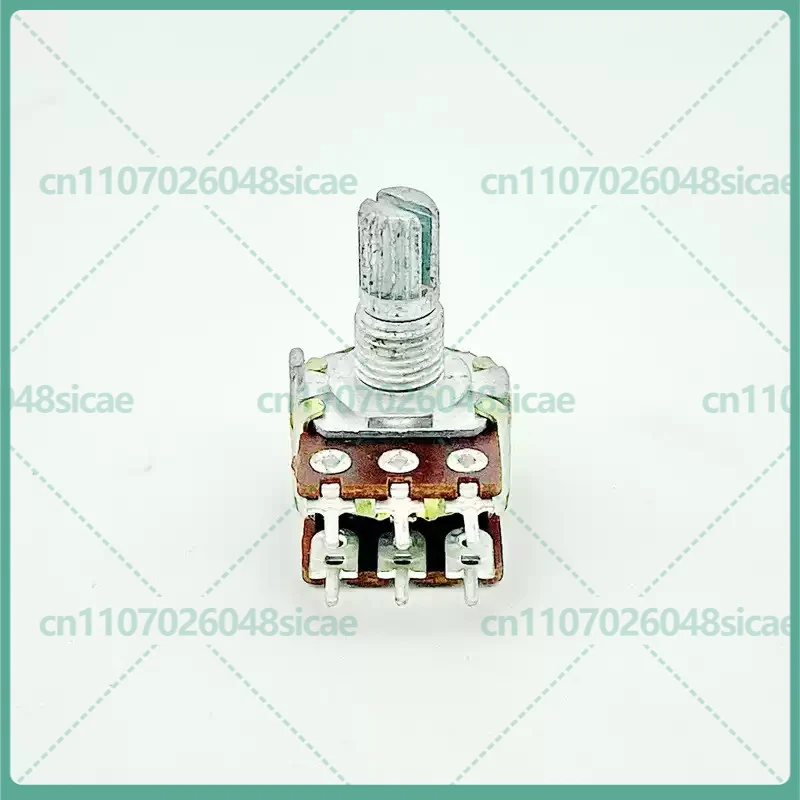 10PCS WTH148 16 Type Dual Gang 6 Pin Volume Potentiometer A50K2 15mm Shaft HiFi Amplifier Speaker Audio