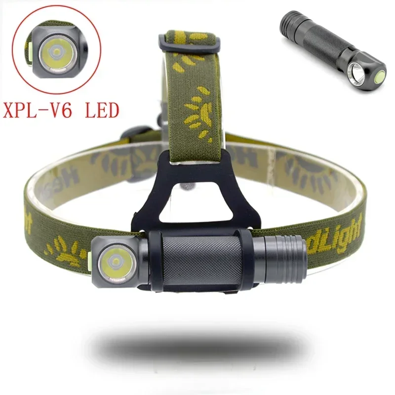 H6 2in1 XPL-V6 LED Mini Torch Flashlight Head Light Lamp 3 Mode 8000Lum Waterproof Headlamp Outdoor Camping Hunting Headlight