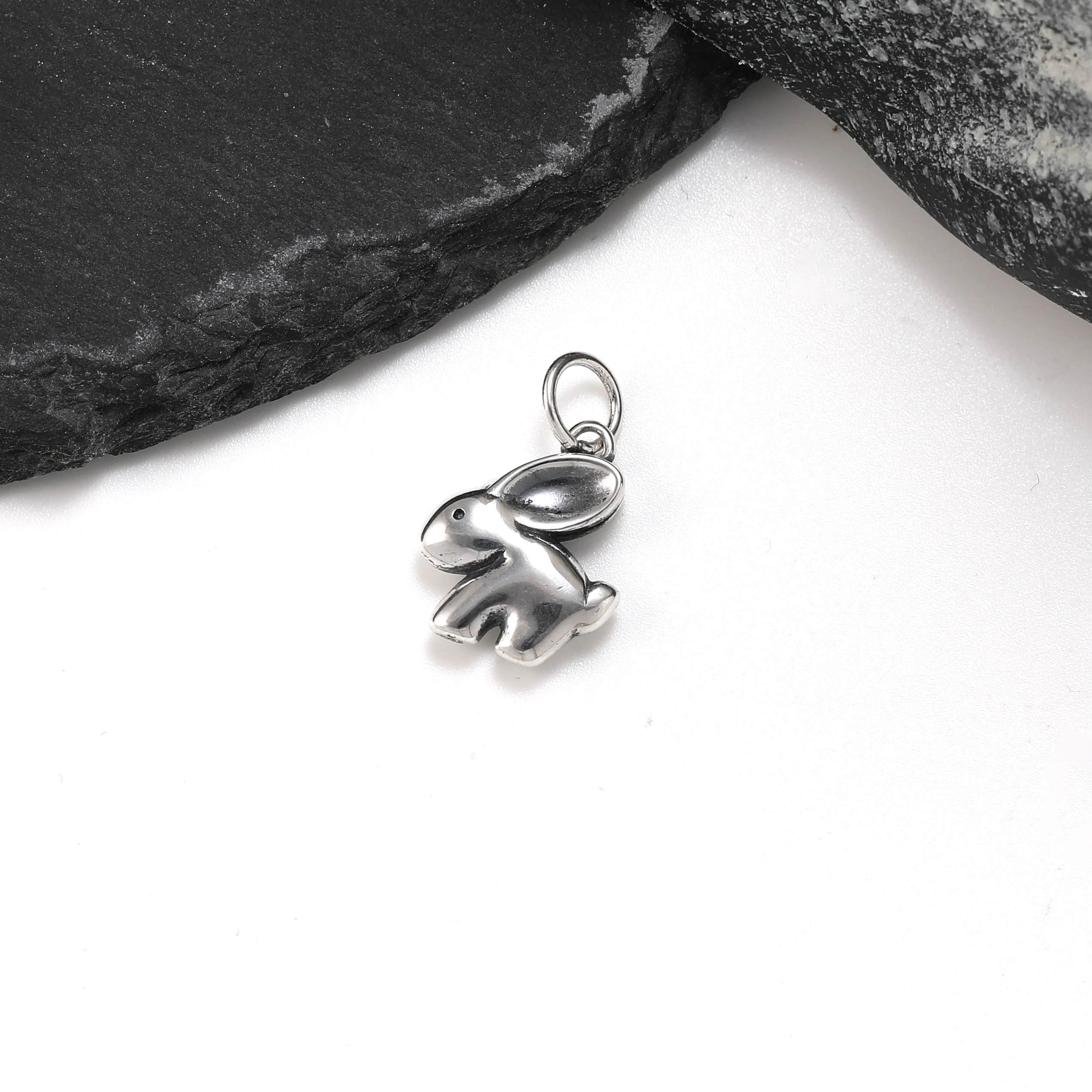 

DJ238 genuine 925 sterling silver exquisite fashion keychain DIY accessory rabbit pendant
