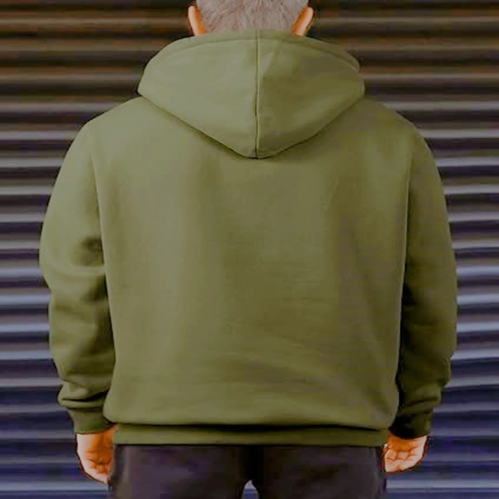 Sudadera con capucha de lana informal para hombre, jersey holgado de felpa de Color sólido, media cremallera con bolsillo, chaqueta deportiva para hombre, invierno