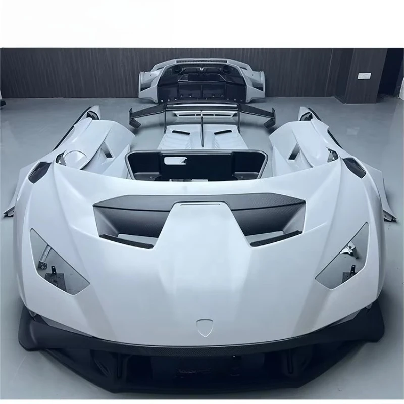 Half Carbon Fiber Car Bumper Rear Engine Cover Spoiler Bodykit for Lamborghini Huracan Lp610 Update to  Body Kit