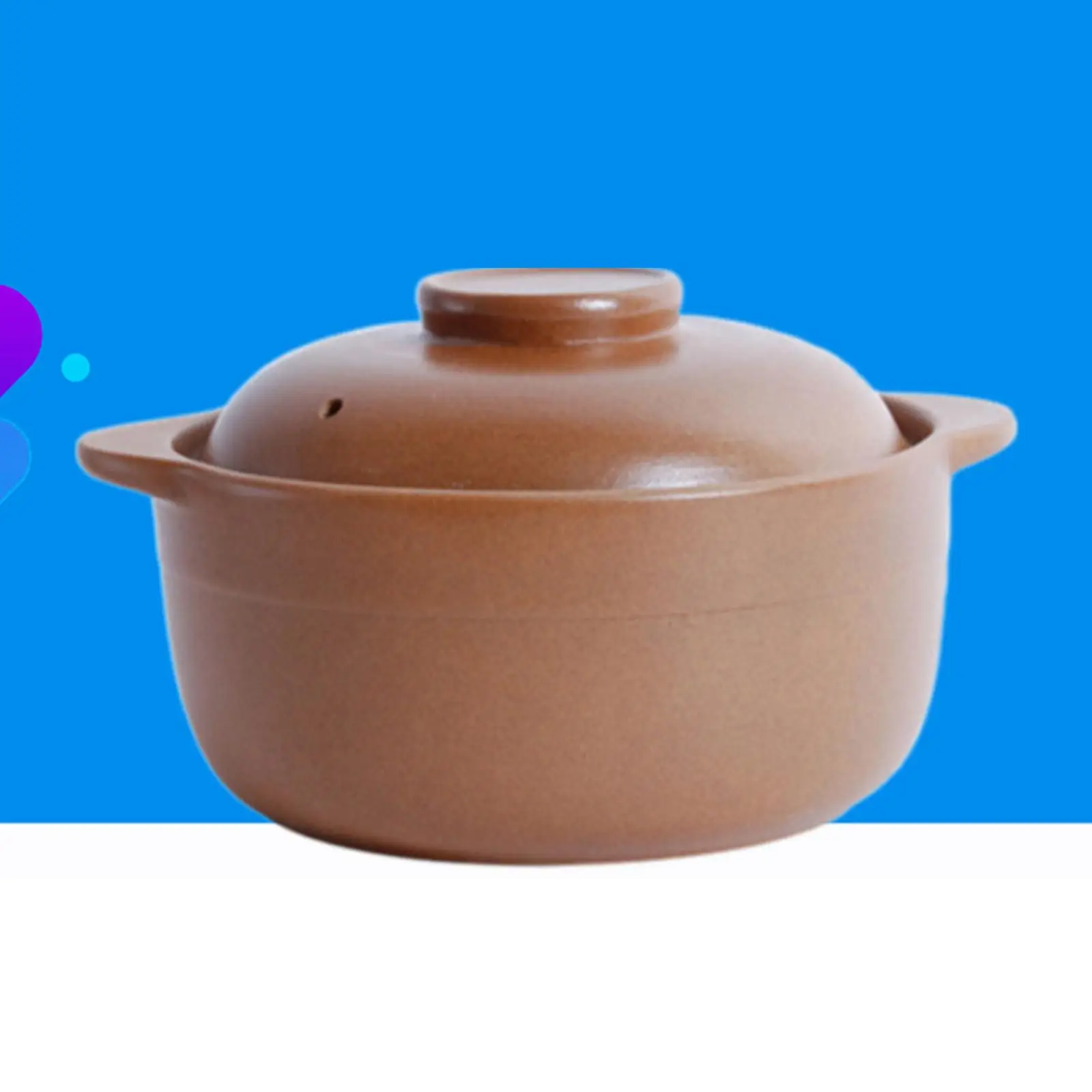 Clay Pot with Lid Clay Cooking Pot Porridge, Soup Clay Pot Rice Cooking Chinese Style Terracotta Pan Earthen Cooking Pot