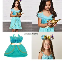 Girl Princess Jasmine Costume Aladdin Lamp Story Costume Girl Princess Costume For Girls Girl Dress-Up Party Girl dress jasmine