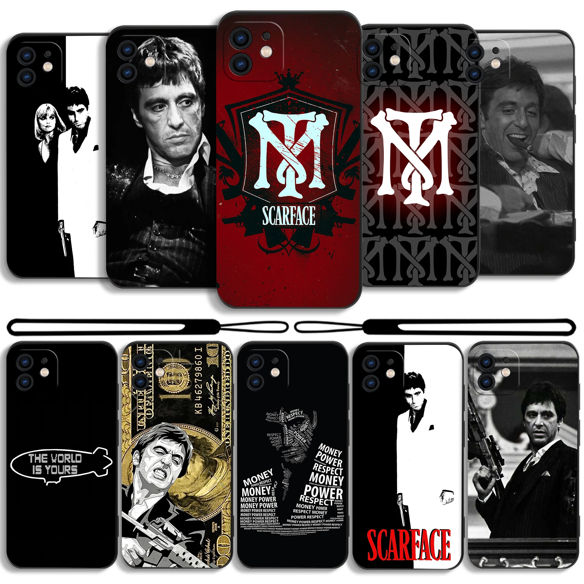 Scarface Film Al Pacino Movie Phone Case For Xiaomi Redmi Note 12 11 10S 9T 8 7 Pro Plus 10C 9A 9C 4G 5G Cover With Hand Strap