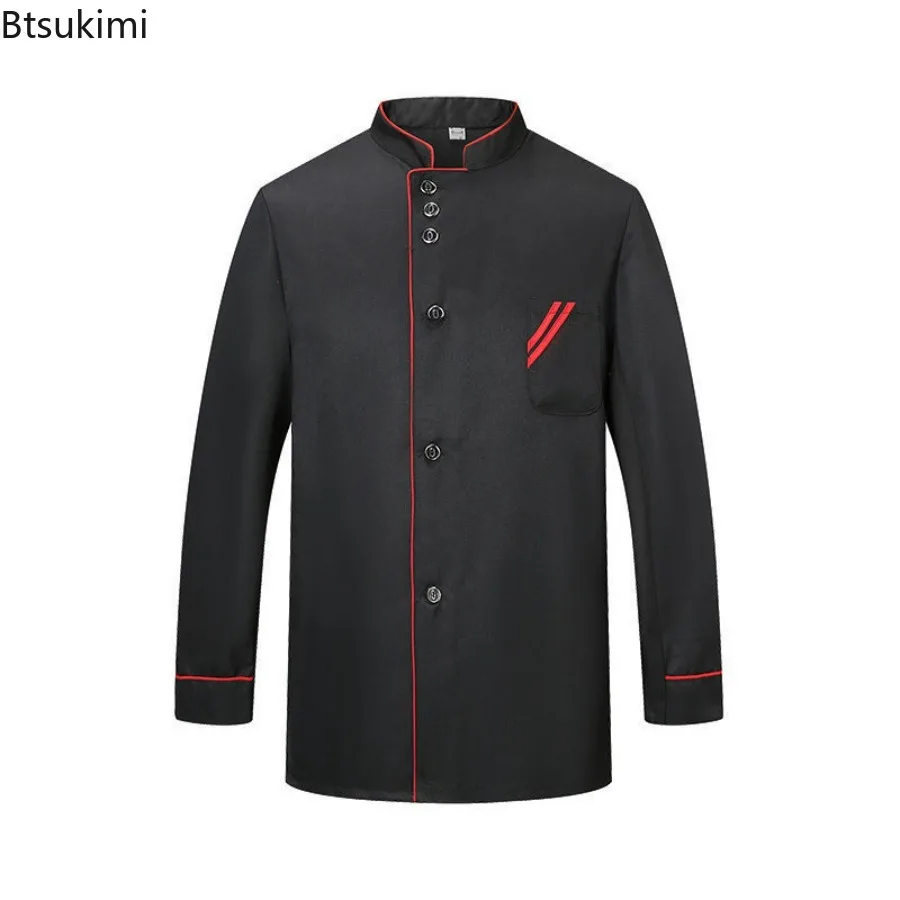 Men's Chef Jacket Outfit Women Uniform Sleeve Jackets S Casual Black Shirts Unisex Coats Cook Clothing Clothes Mens Catering New
