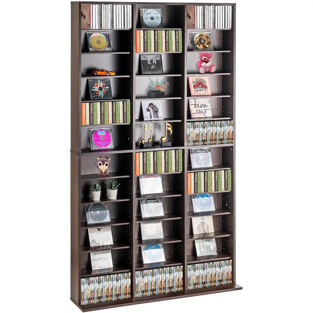 Compact Adjustable Media Storage Cabinet for CDs, DVDs, Games, and Collectibles