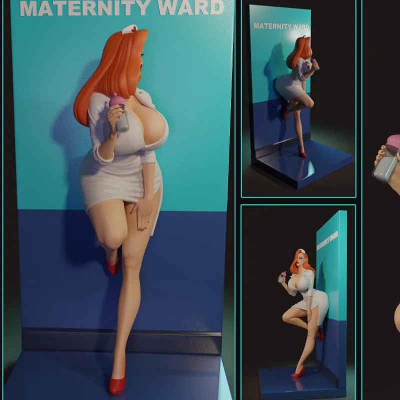 ขนาด1/24การ์ตูนน่ารักพยาบาลหญิงเรซิ่นฟิกเกอร์ชุดประกอบโมเดลของเล่นจินตนาการงานอดิเรกขนาดเล็กไม่ได้ประกอบภาพ