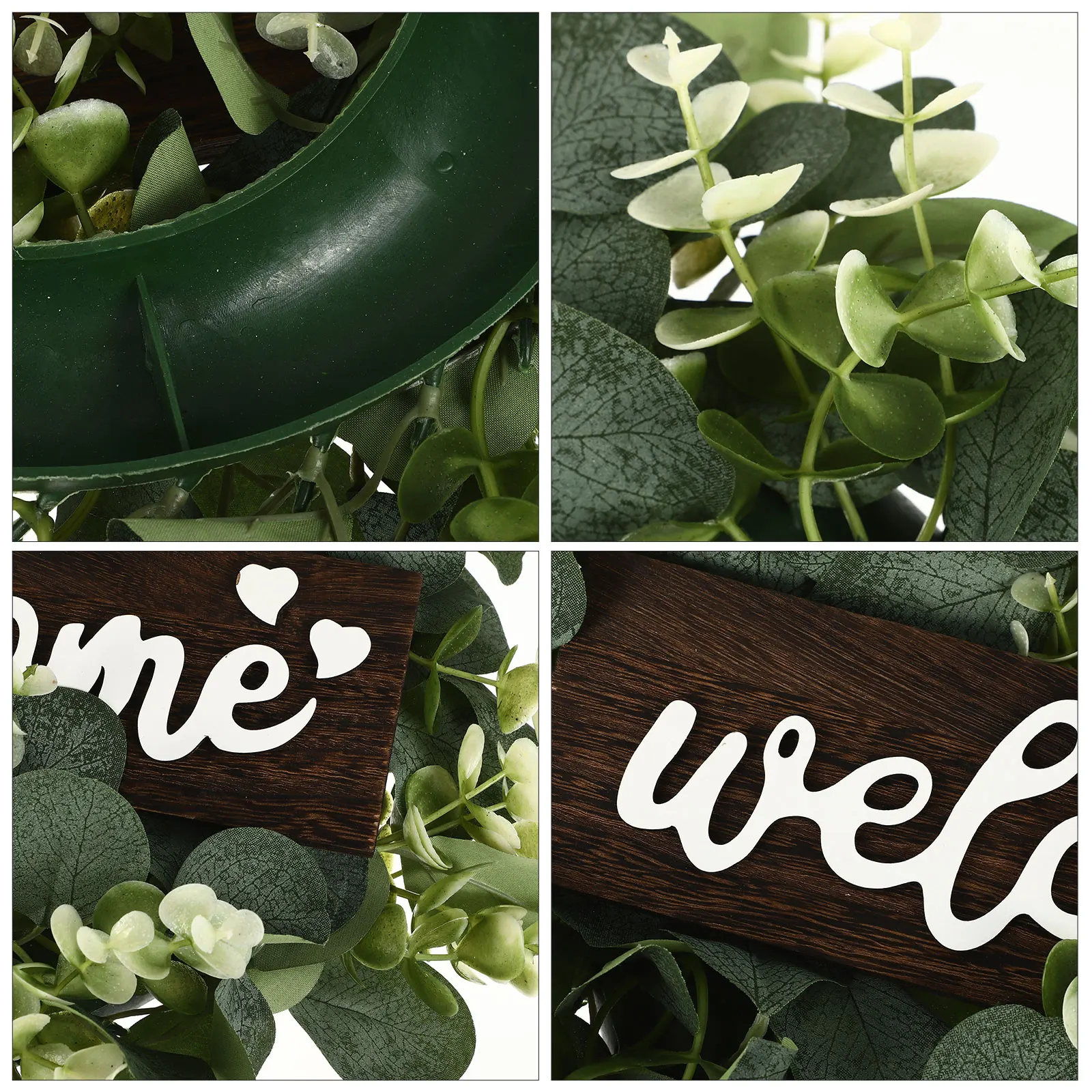 

1pc Plastic Wood Leaf Design Home Wall Door Hanging Decoration Creative Wreath For Party Style