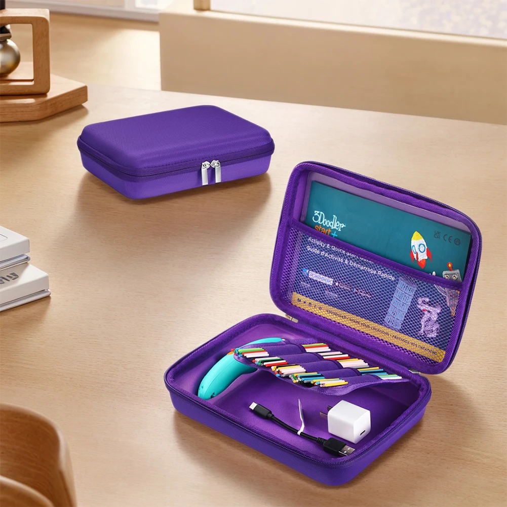 

Hard Carrying Case for 3Doodler Start+ Essentials (2024) 3D Pen Set Anti-Drop for 3D Printing Filament Refill Pack and USB Cable