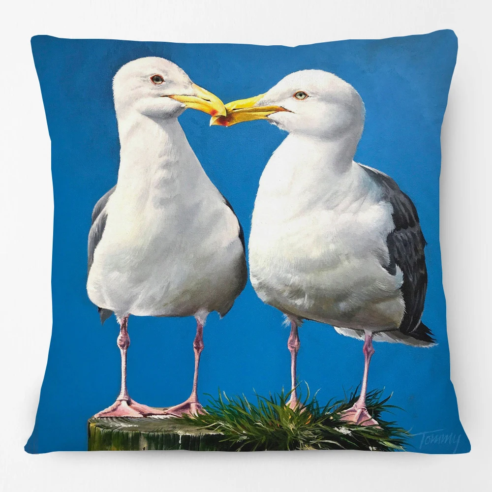 Australian Rainbow Lorikeet Macaw Birds Squirrel Animals Cushion Covers Seagulls Pillowcase for Sofa