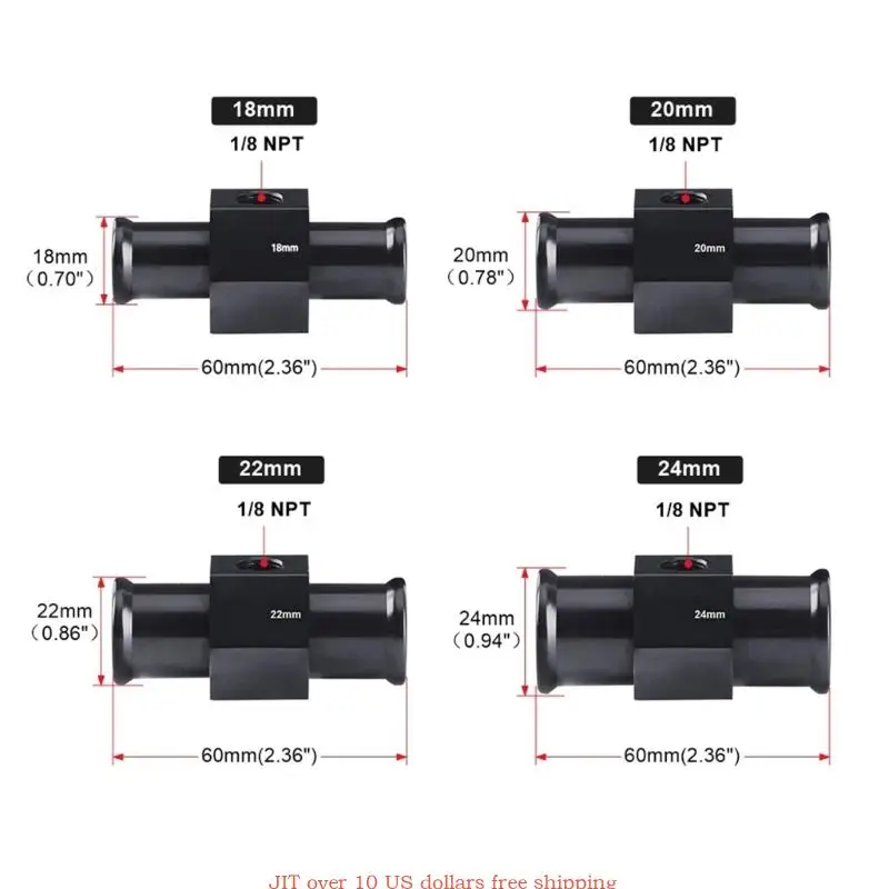 Water Temperature Meter Joint Water Temp Gauge Joint 18/20/22/24/28/30/32/34/36/38/40MM Temp Hose Adapter Hose Clamps