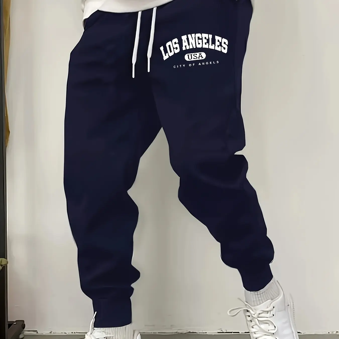 Men Autumn‑Winter California‑Print Jogger Sweatpants Loose Casual Trousers For Home Outdoor Travel Running Sports And Daily Wear