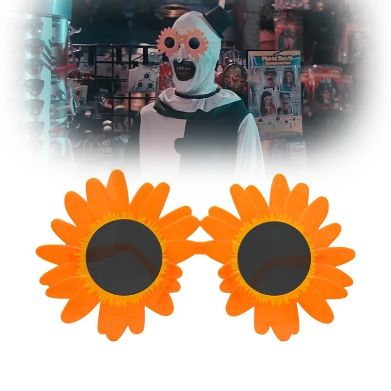 Movie Terrifier Clown Cosplay Sunflower Glasses Joker Unisex Christmas Sunglasses Carnival Accessories Prop Eyewear