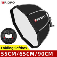 TRIOPO 55cm 65cm 90cm 120cm Foldable Octagon Softbox Bracket Mount Soft box Handle for Godox Yongnuo Speedlite Flash Light