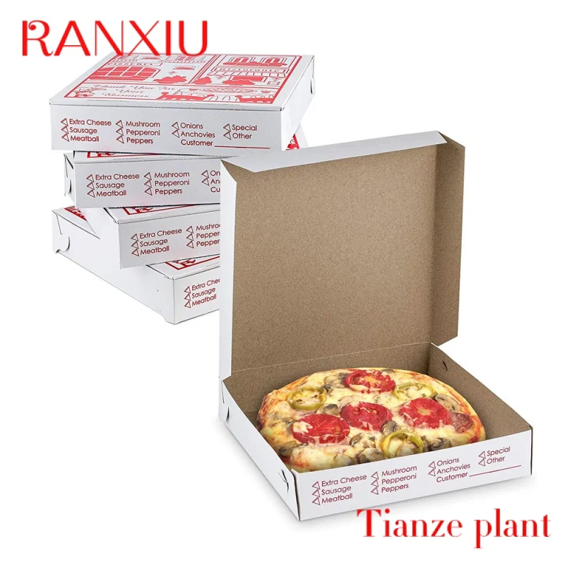 Custom Pizza Box Package Carton Supplier 6 7 8 9 10 11 12 14 16 18 Inch Custom Black Karton Paper Meal Box Pizza Boxes Pizza