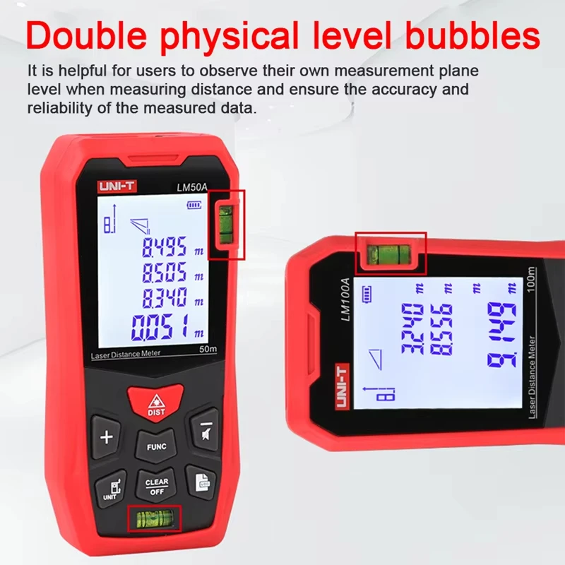 UNI-T Laser Rangefinder LM50A LM70A LM100A LM120A Laser Distance Meter Digital Range Finder Tape Measure