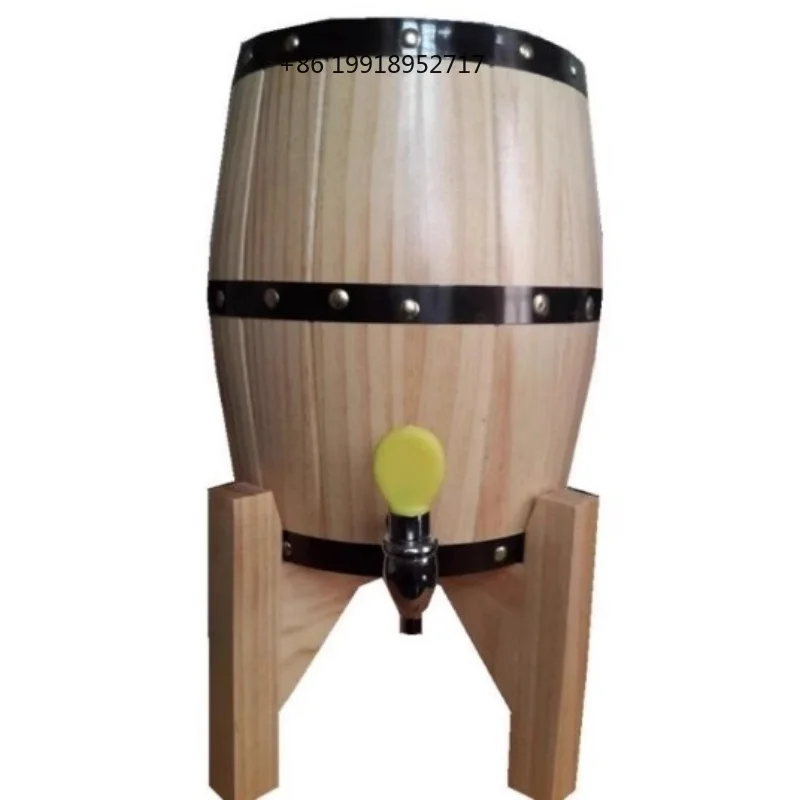 Oak Wood Aging Barrel with Tap Small Wooden Wine & Spirit Fermentation Cask Portable  Whiskey Barrel Decor for Home Brewing