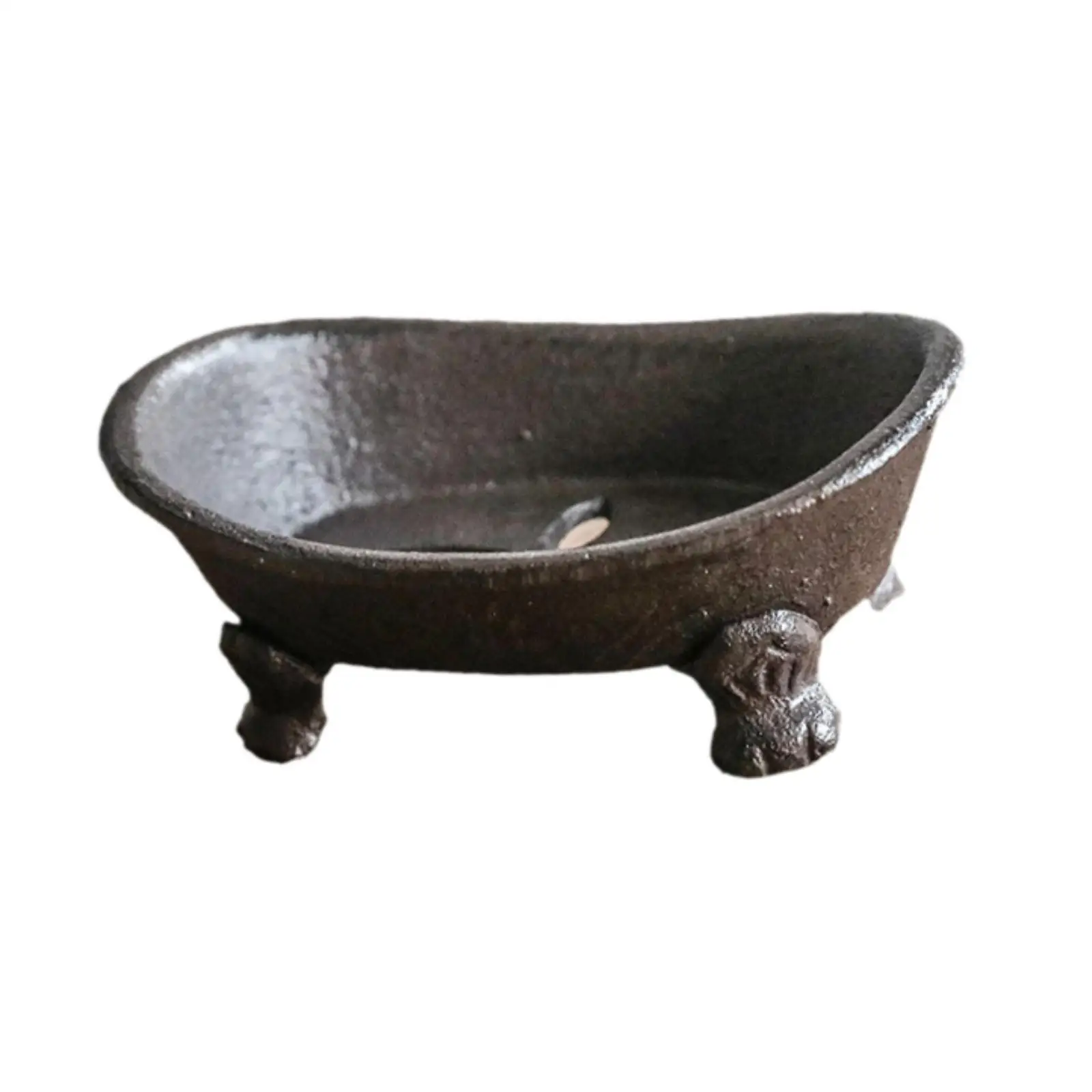 Cast Iron Bathtub Soap Dish Drainable Sponge Holder Soap Tray Bar for Bathroom Home