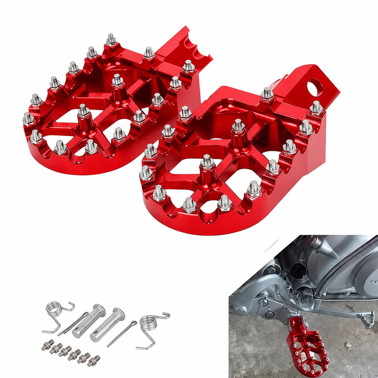 

CNC Motorcycle Foot Pegs Anti-Slip Wide Footrests for Honda CRF50 CRF70 CRF110 XR50 XR70 XR110 M2R SDG DHZ SSR Kayo Pit