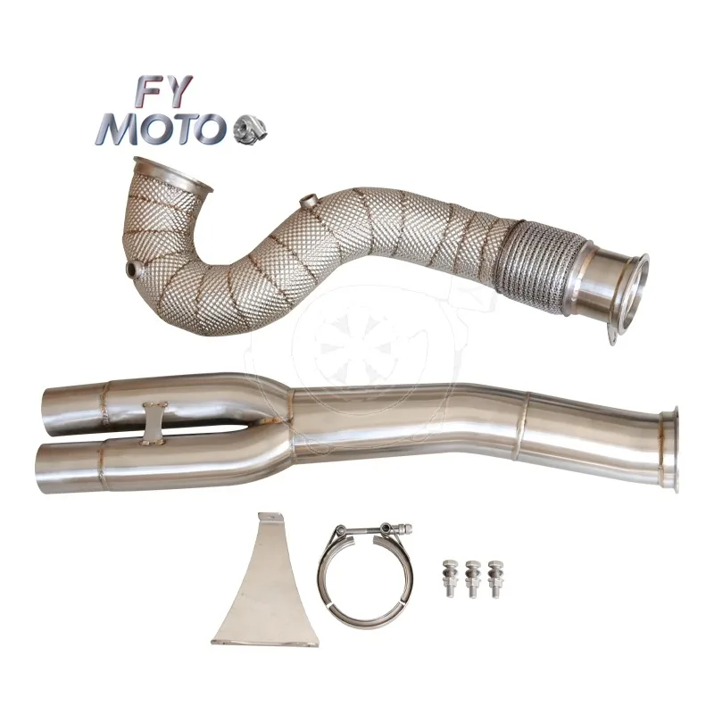 

Выхлопная труба (даунпайп) 3,5 дюйма для TTRS 8S RS3 8V 2.5 TFSI Evo2 (EA855) 2017+ с тепловым экраном