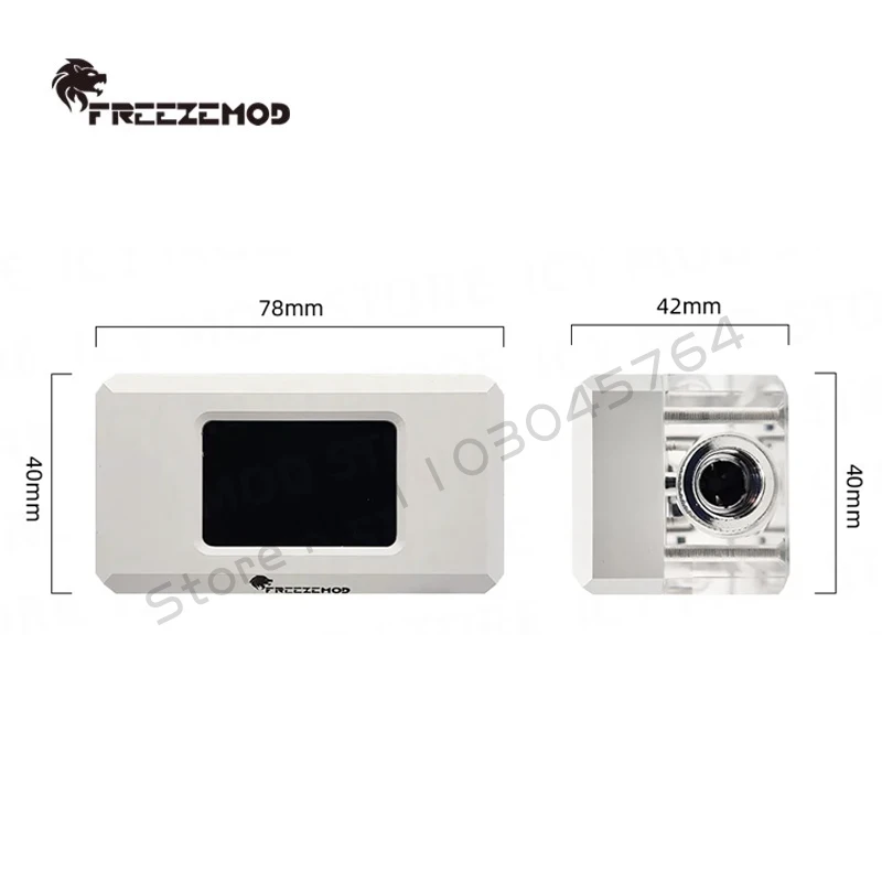 FREEZEMOD Watercooling Thermometer Multiple Function AIO Electric Temperature LCD Flowmeter 5V ARGB,3 in 1 Fan RPM Speed Monitor