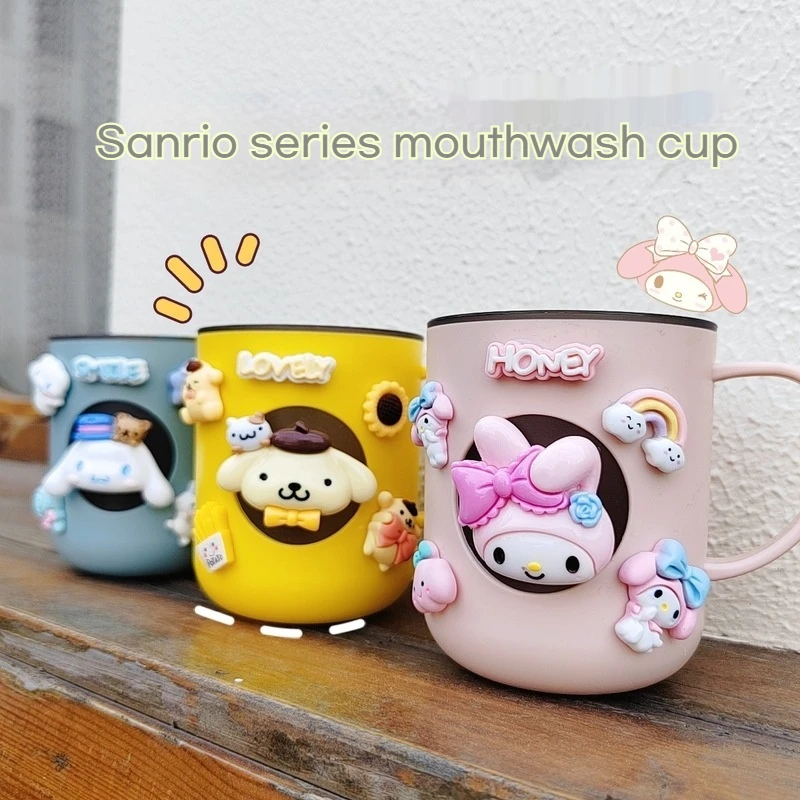 Sanrio Hello Kitty Cup Brushing Cup Wash Cup Lovers Dental Cup Originality Cartoon Household Anti Fall Measures Gargle Glass