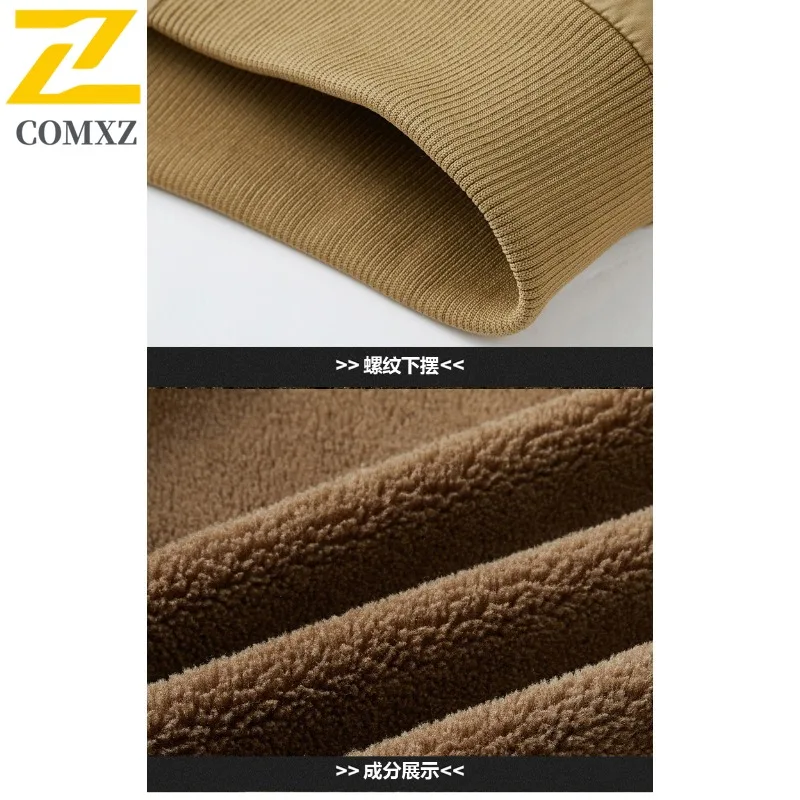 Comxz jaqueta masculina acolchoada estilo americano, parka à prova de frio, gola alta, estilo rua urbano, leve, inverno, novo agasalho