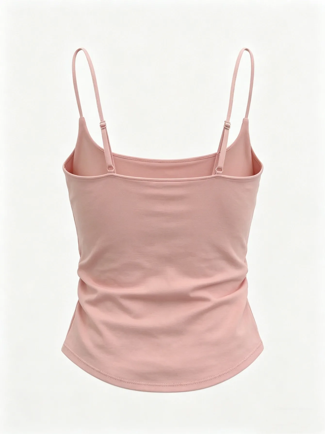 3 Pack French Style Side Ruched Stretch Camisole Tank Tops for Women, Adjustable Strap Intimates with Built-in Bra Pads, Soft Po