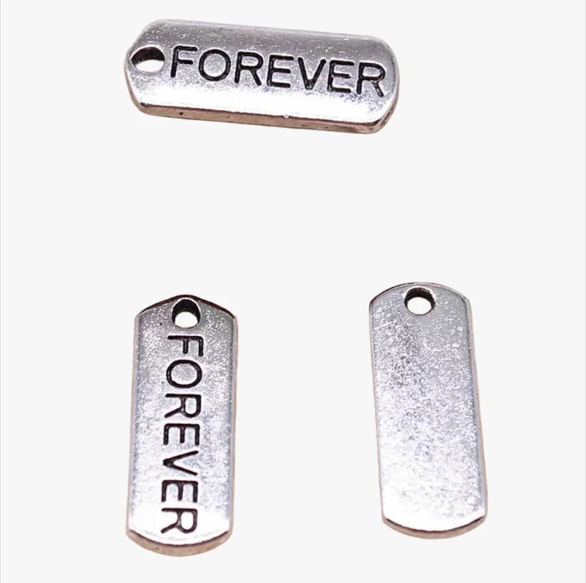 

15pcs 21*8mm Zinc alloy metal lettering FOREVER design bar pendants for jewelry findings HW3045
