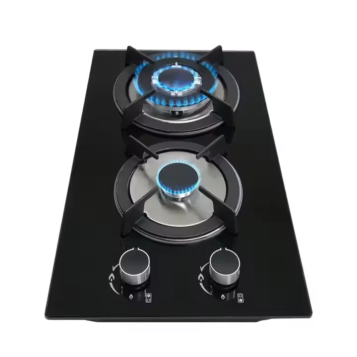 

Газовая варочная панель из нержавеющей стали серого цвета для встраивания в столешницу, 2 конфорки, по конкурентной цене, недорогая газовая плита